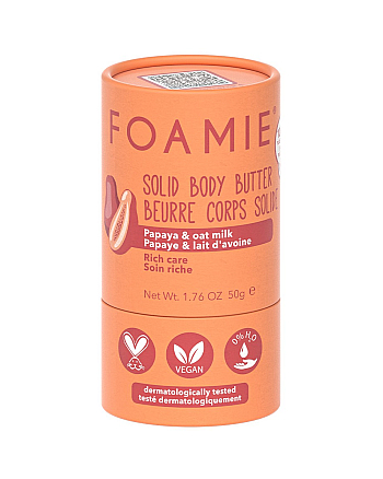 Foamie Oat to Be Smooth - Твердое масло для тела с папайей и овсяным молочком 50 г - hairs-russia.ru